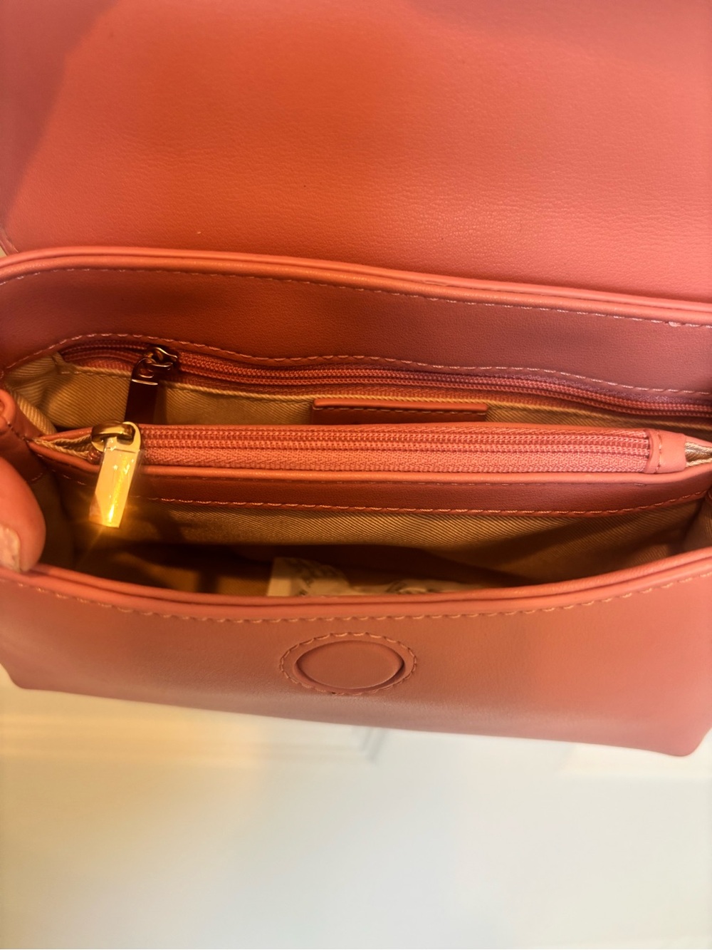 Sam Edelman Rose Leather Top-Handle Crossbody with Gold Hardware - Picture 6 of 15